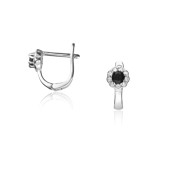 Cercei argint floricele cu pietre negre si tortite DiAmanti AE20184RH-BLACK-AS
